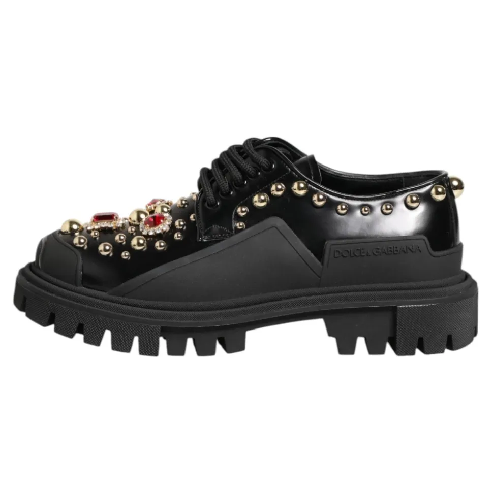 Sort læder juvel Derby sko