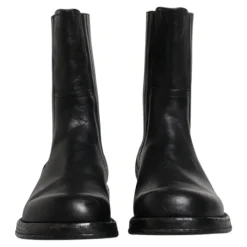 Sort læder midt kalv støvler sko