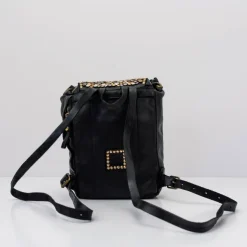 Sort læder rygsæk LIRI