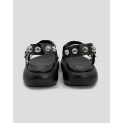 Sort Læder Studded Sandal