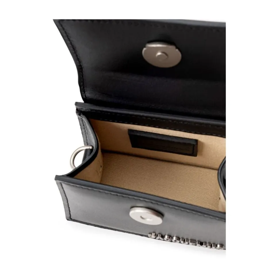 Sort Læder Sweatshirt og Mini Taske