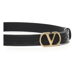 Sort læder Vlogo Signature bælte