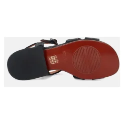 Sort læderhæle med spænde