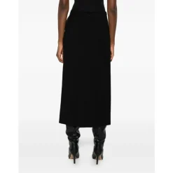 Sort Midi Wrap Nederdel