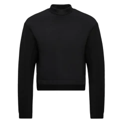 Sort neopren sweater med logo patch