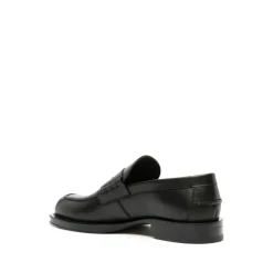 Sort Penny-Slot Læder Loafers