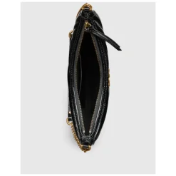 Sort Quiltet Skuldertaske med Chevron Motiv