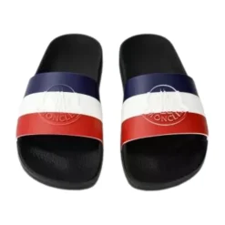 Sort sandaler med signaturlogo