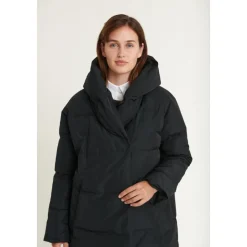 Sort Shawl Krave Vinterfrakke