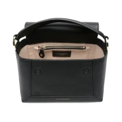 Sort Skuldertaske med Foldover Top