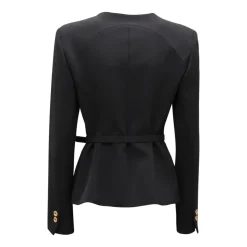 Sort Stretch Crepe Jakke