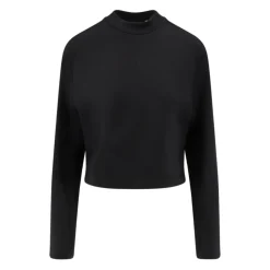Sort Sweater med Asymmetrisk Bund
