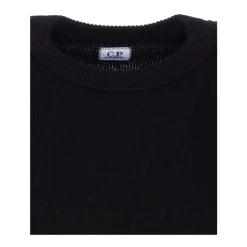 Sort uld-blandingsrundhals sweater