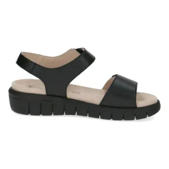 Sorte Afslappede Åbne Flade Sandaler