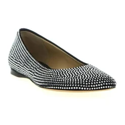 Sorte Ballerina Flats med Strass Pynt