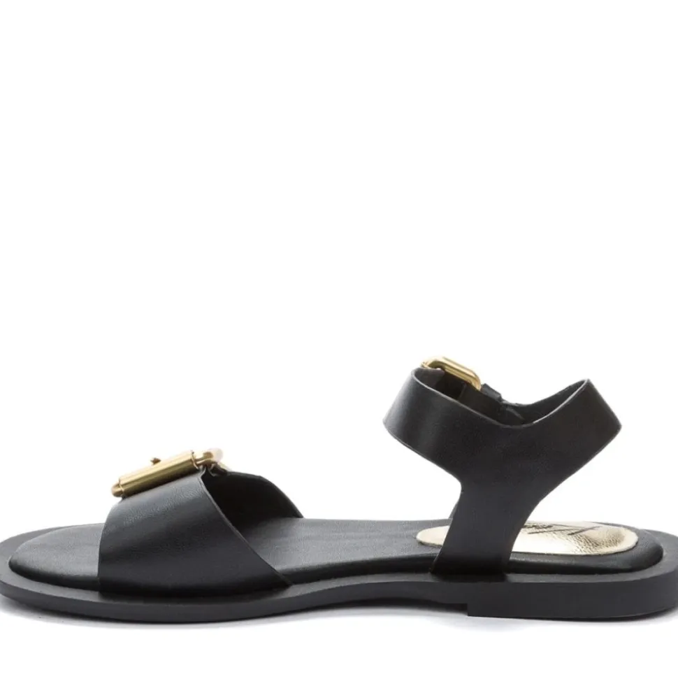 Sorte Åbne Flade Sandaler Kvinder