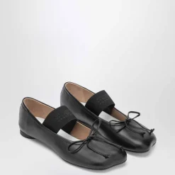 Sorte flade sko 100% fåreskind