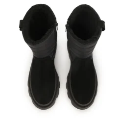 Sorte herresne støvler lavet af kombinerede materialer