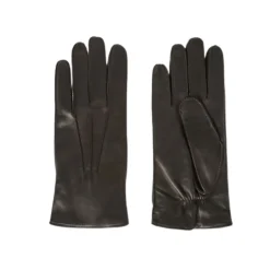 Sorte Lamme Læder Strikkede Uldhandsker