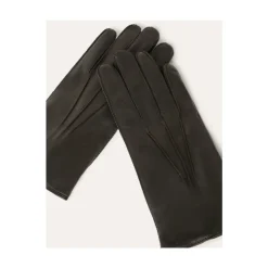 Sorte Lamme Læder Strikkede Uldhandsker