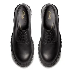 Sorte lædersko med snørebånd