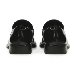 Sorte loafers med smykkeudsmykning