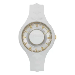 Sporty White and Gold Watch