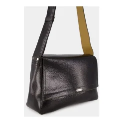 Sprækket læder Slouch taske