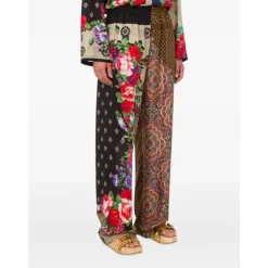 Stampa Piazzata Mix Foulard Wide Trousers