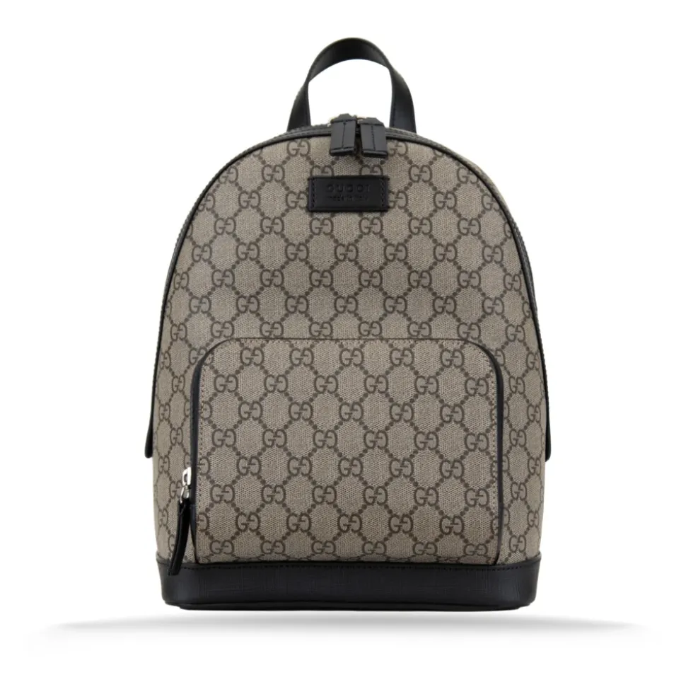 Stilfuldt læderrygsæk med logomotiv