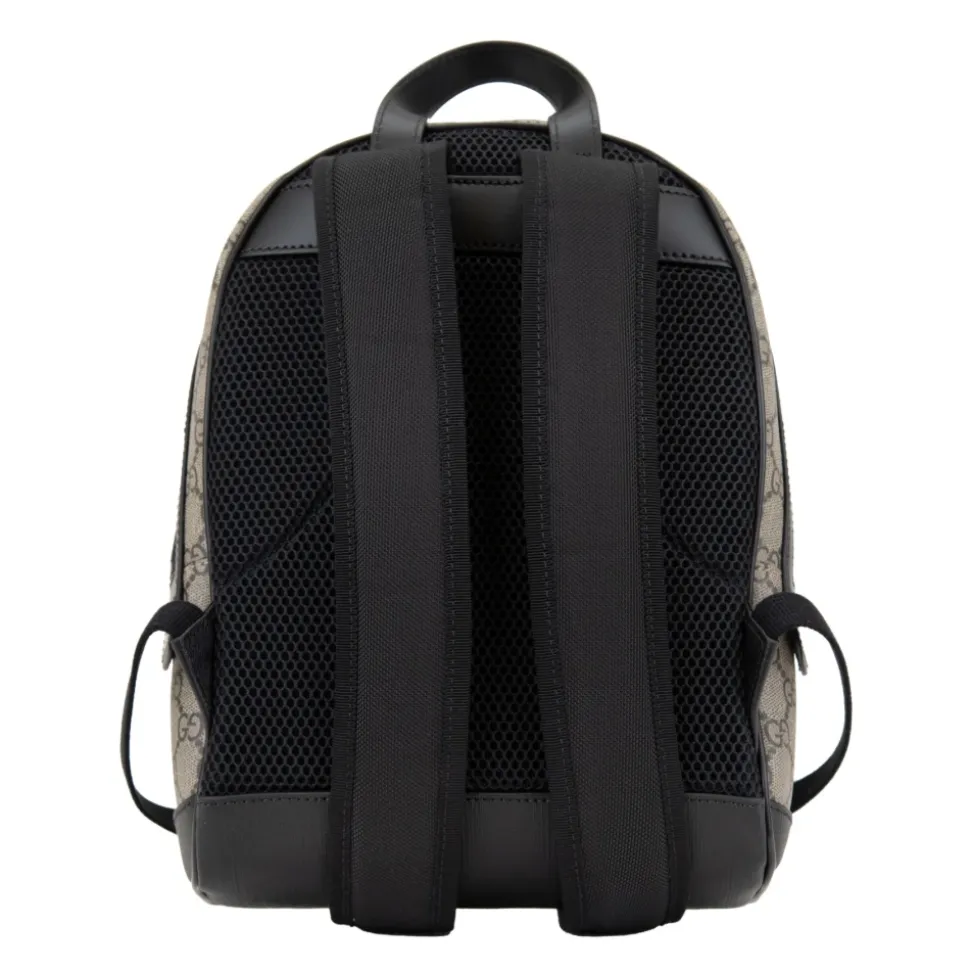 Stilfuldt læderrygsæk med logomotiv