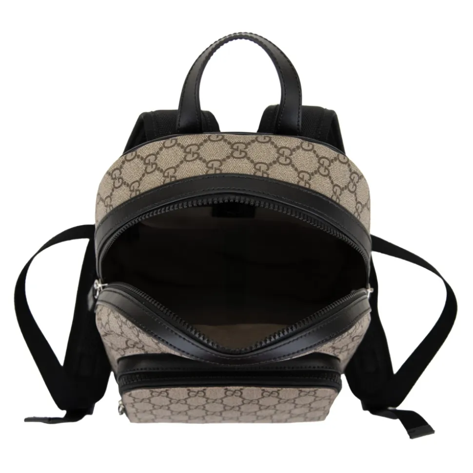 Stilfuldt læderrygsæk med logomotiv