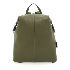 Stor læder militærgrøn rygsæk Shopper