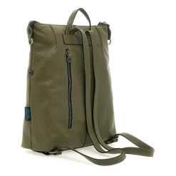 Stor læder militærgrøn rygsæk Shopper