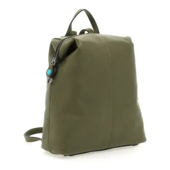 Stor læder militærgrøn rygsæk Shopper