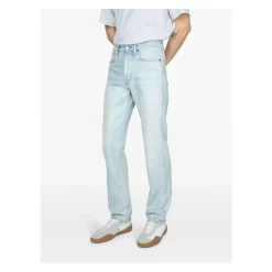 Straight Leg Garment Dyed Denim Jeans