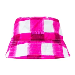 Stribet bomuldshat med broderet logo