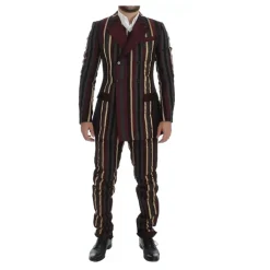 Stribet Dobbelt Brystet Slim Fit Jakkesæt