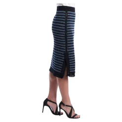 Stribet Hæklet Midi Nederdel