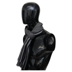 Stribet Uldtørklæde med Logo Broderi