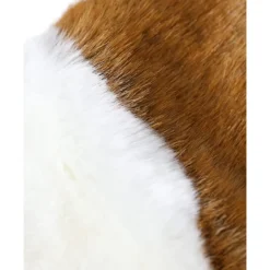 Strikket Pels Handsker Brun Hvid