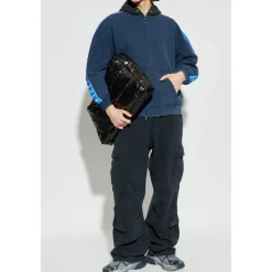 Stripe Patched Hood Zip-up Hættetrøje