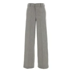 Stripede Bukser med Brede Ben i Uld