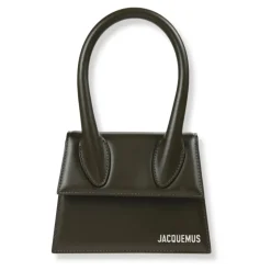 Struktureret lædertaske med aftagelig rem