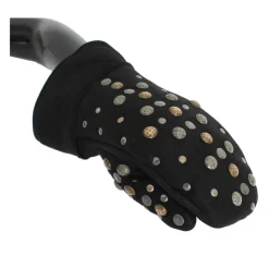 Studded Shearling Handsker - Sort