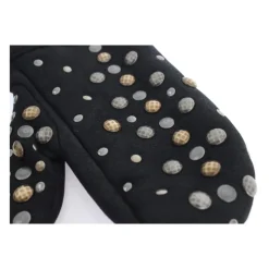Studded Shearling Handsker - Sort