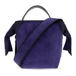 Suede Håndtaske med Logo