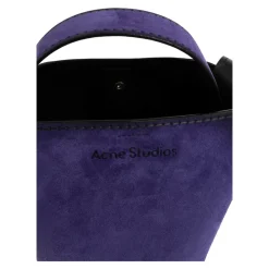 Suede Håndtaske med Logo