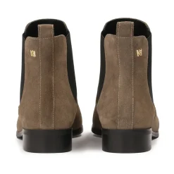 Taupefarvede ruskindsslippers