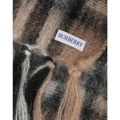 Ternet Beige Tørklæde med Frynsede Kanter